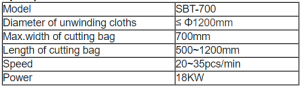 مشخصات دستگاه برش دوخت و قرار دادن لاینر SBT-700