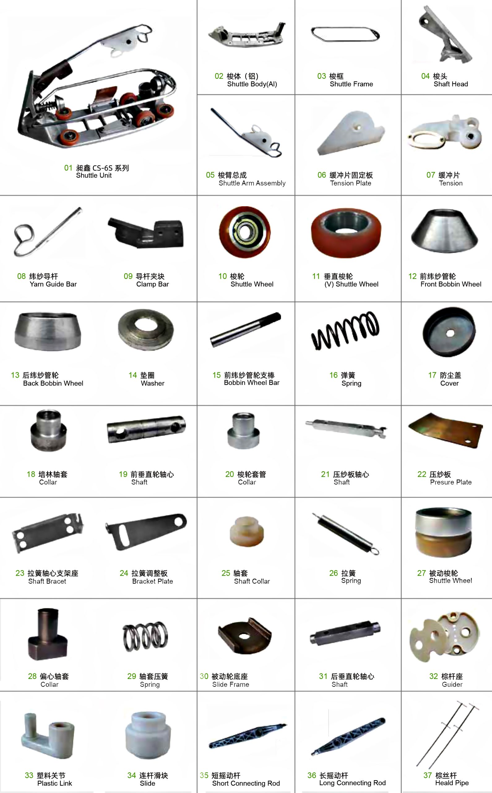 配件 قطعات دستکاه گردباف C.S